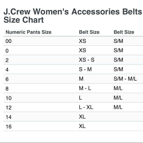 j crew size chart jeans